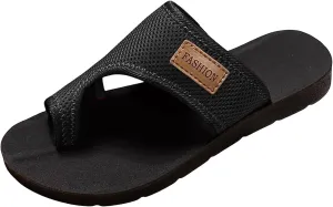 Womens Slide Sandals with Arch Support Breathable Mesh Hollow with Toe Loop Summer Casual Flats Slippers Orthotic Orthopedic Lightweight Comfortable Athletic Plantar Fasciitis Sandal Flip Flops