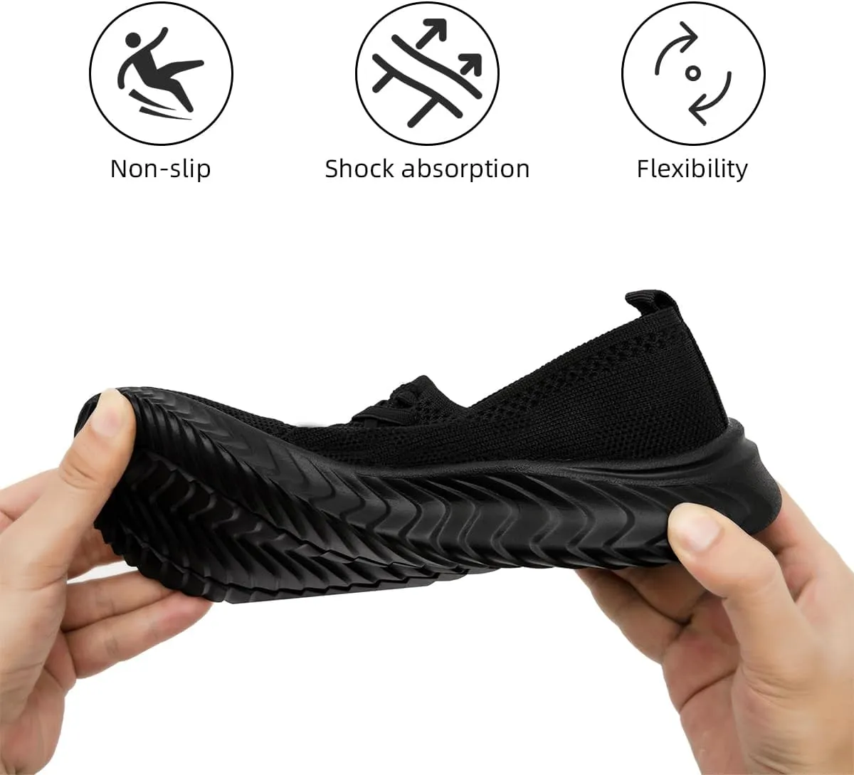 Women's Slip on Walking Athletic Tennis Shoes Running Sneakers Non Slip Hands Free Gym Sports Lightweight Breathable Casual Fashion Comfortable Mesh