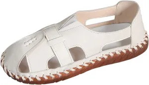 Womens Sports Sandals Closed Toe Hollow Out Breathable Roman Sandal Flats Non Slip Lightweight Shoes for Women Ladies Fisherman Sandals Casual Summer Shoes Walking Beach Shoe Comfortable