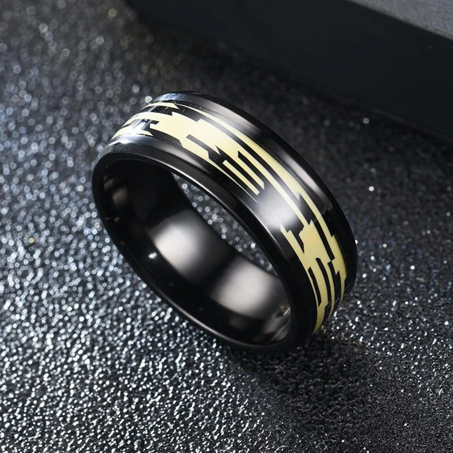 Women's Stainless Steel Spinner Ring Frosted Silk Pattern Inlaid Rhinestone Anxiety Rings Trendy Jewelry Gifts