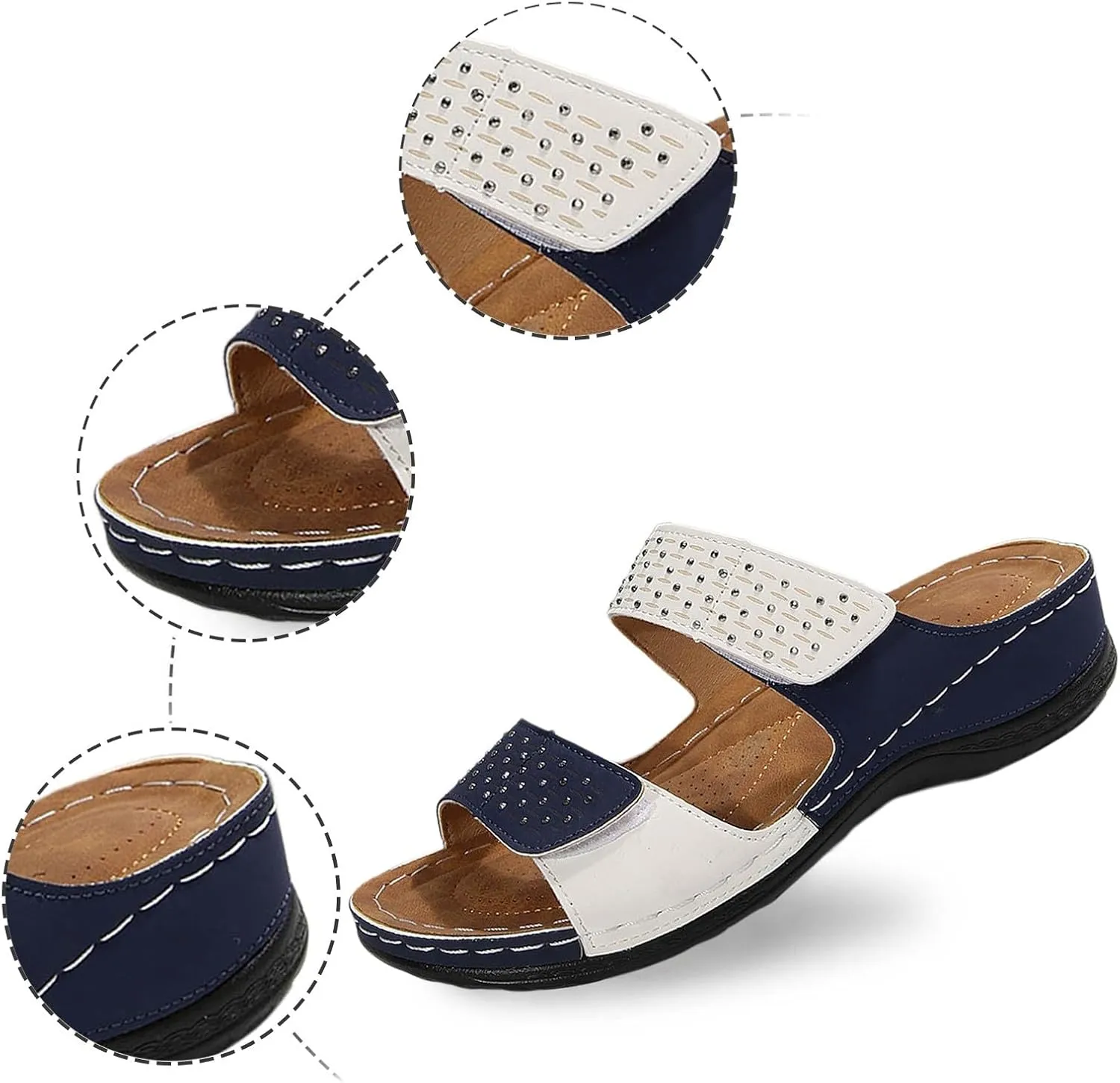 Women's Stylish Slipper with Rhinestone Design Casual Everyday Wear Perfect Summer Breathable Sandals Outfits
