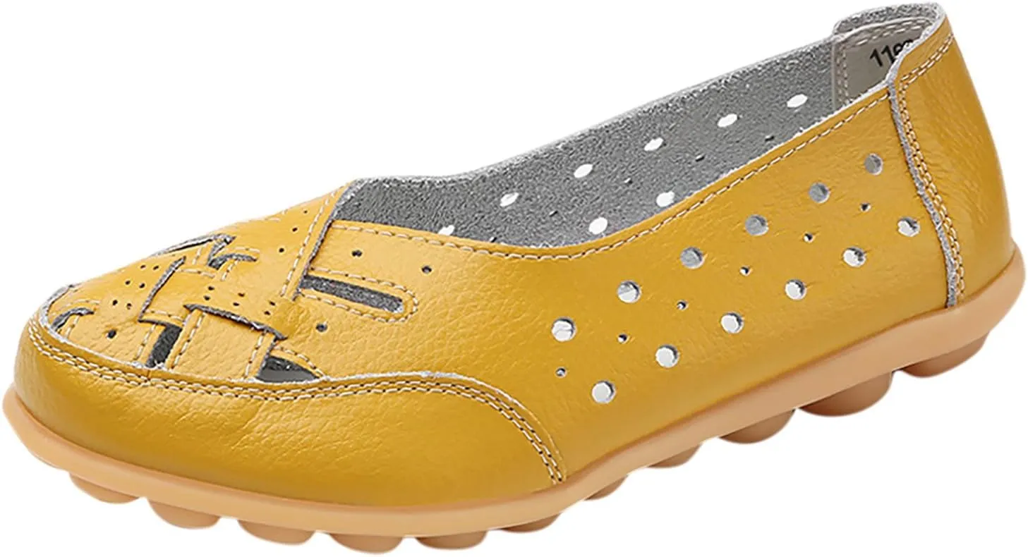 Women's Summer Fashion Flat Hollow Bowhead Casual Shoes Slip On Casual Comfortable Non Slip Mother Shoes Womens Wedge Dress Heels