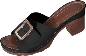 Women's Summer Shoes Classic Slide Sandal Front Buckle Soft Cozy Comfort Hollow Slipper Slide Orthopedic Shoe