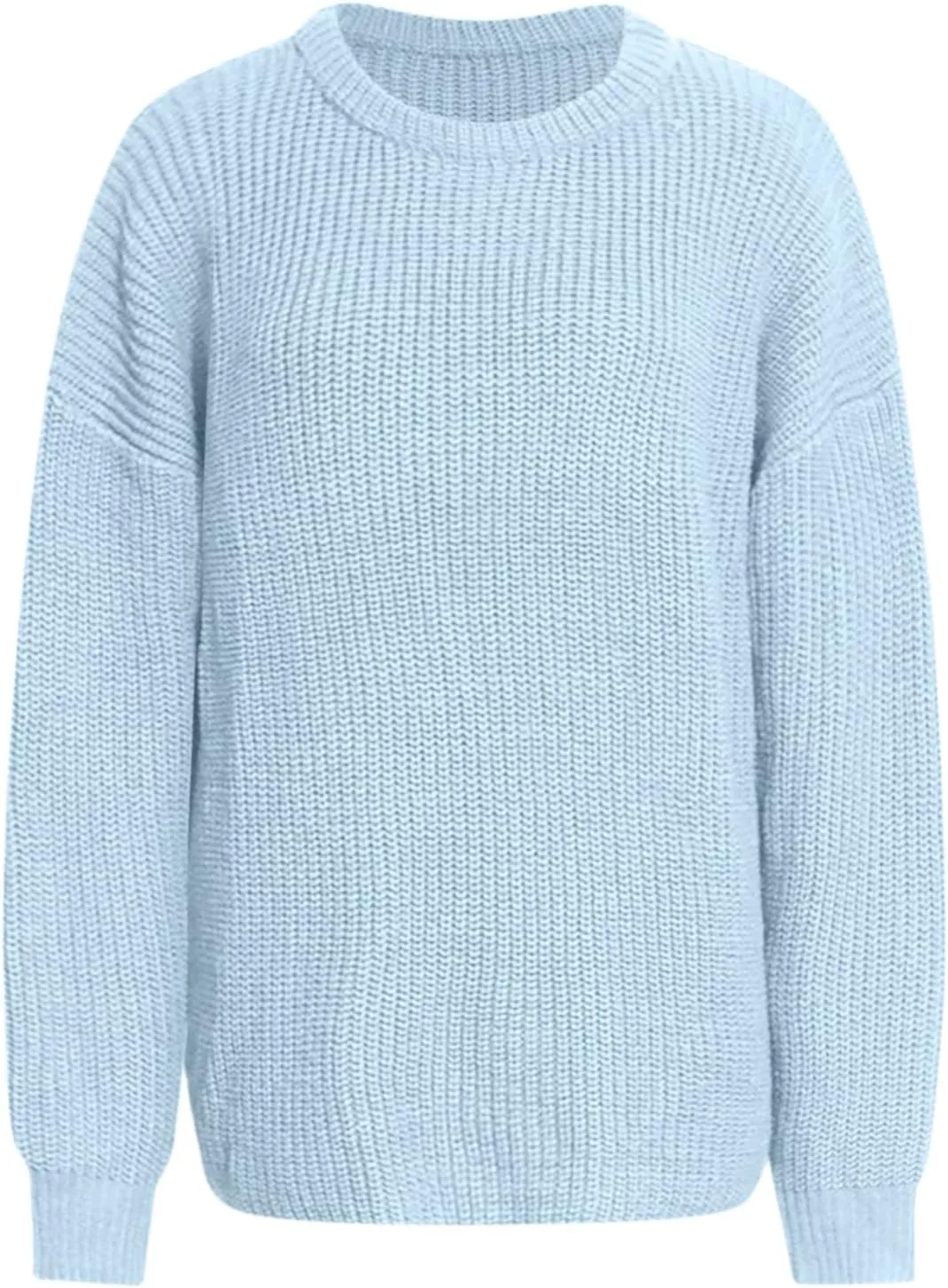 Womens Sweater Fall 2023 Oversized Chunky Knitted Pullover Sweater Casual Long Sleeve Crewneck Sweaters Thick Tops