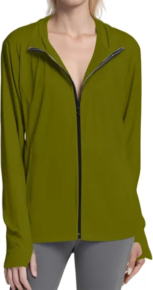 Women's UPF Sun Protection Shirts SPF Jacket UV Zip Up Hoodie Long Sleeve Summer Ice Silk Outdoor with Pockets