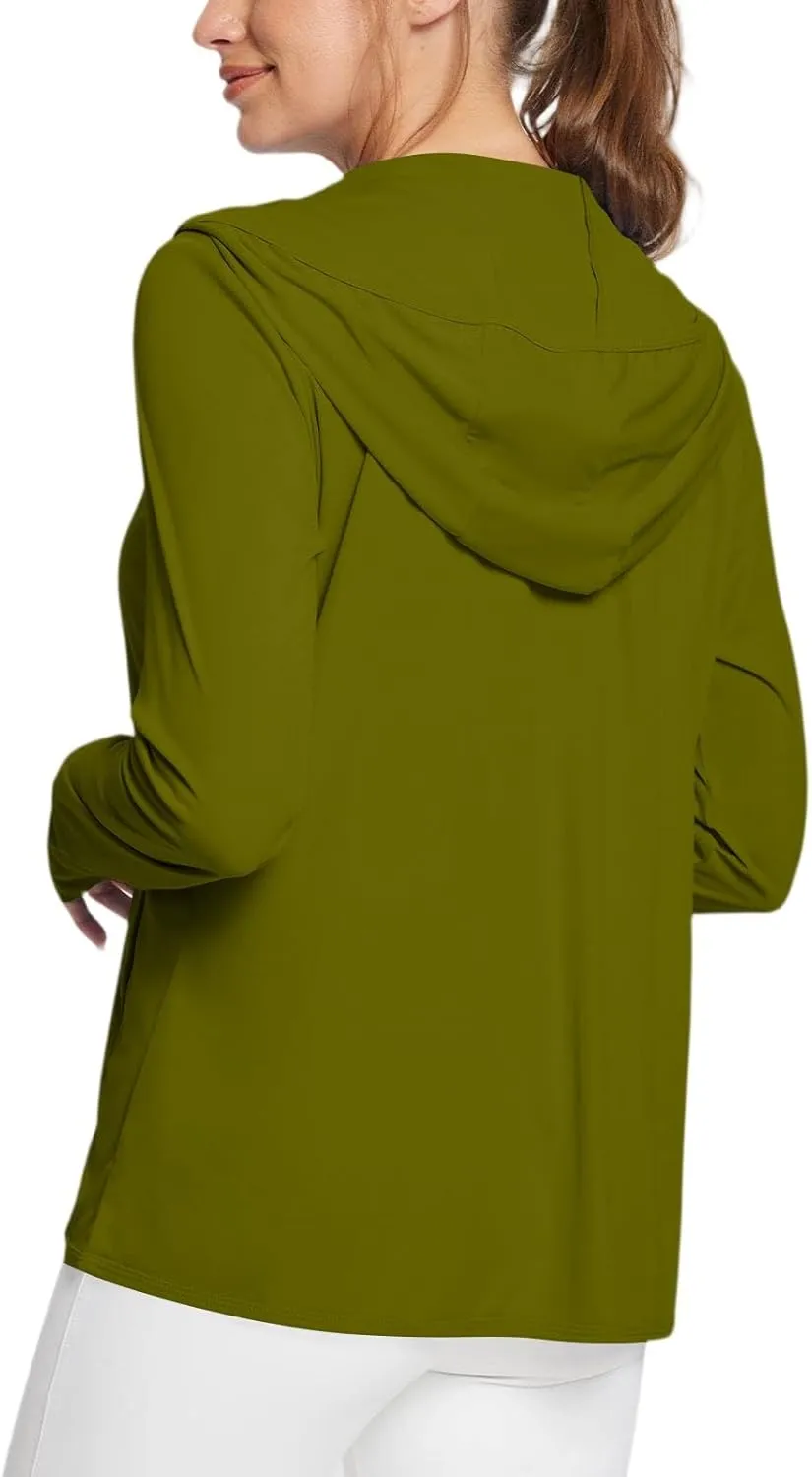 Women's UPF Sun Protection Shirts SPF Jacket UV Zip Up Hoodie Long Sleeve Summer Ice Silk Outdoor with Pockets