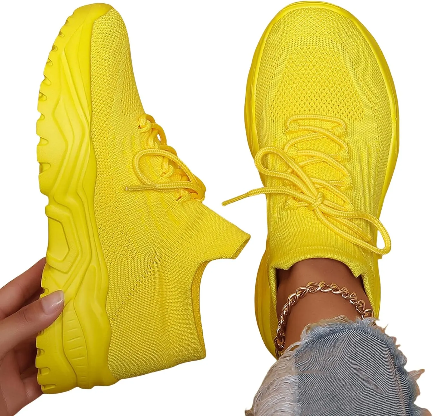 Women's Walking Shoes Nurse Babe Shoes Classic Breathable Knit Slip-On Sneakers Casual Comfortable Ankle Socks Shoe Mesh Footwear Walking Running Sneakers
