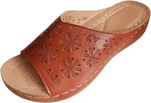 Womens Wedge Sandals Open Toe Comfortable Walking Platform Slides Orthopedic Sandal Casual Slip on Summer Shoes
