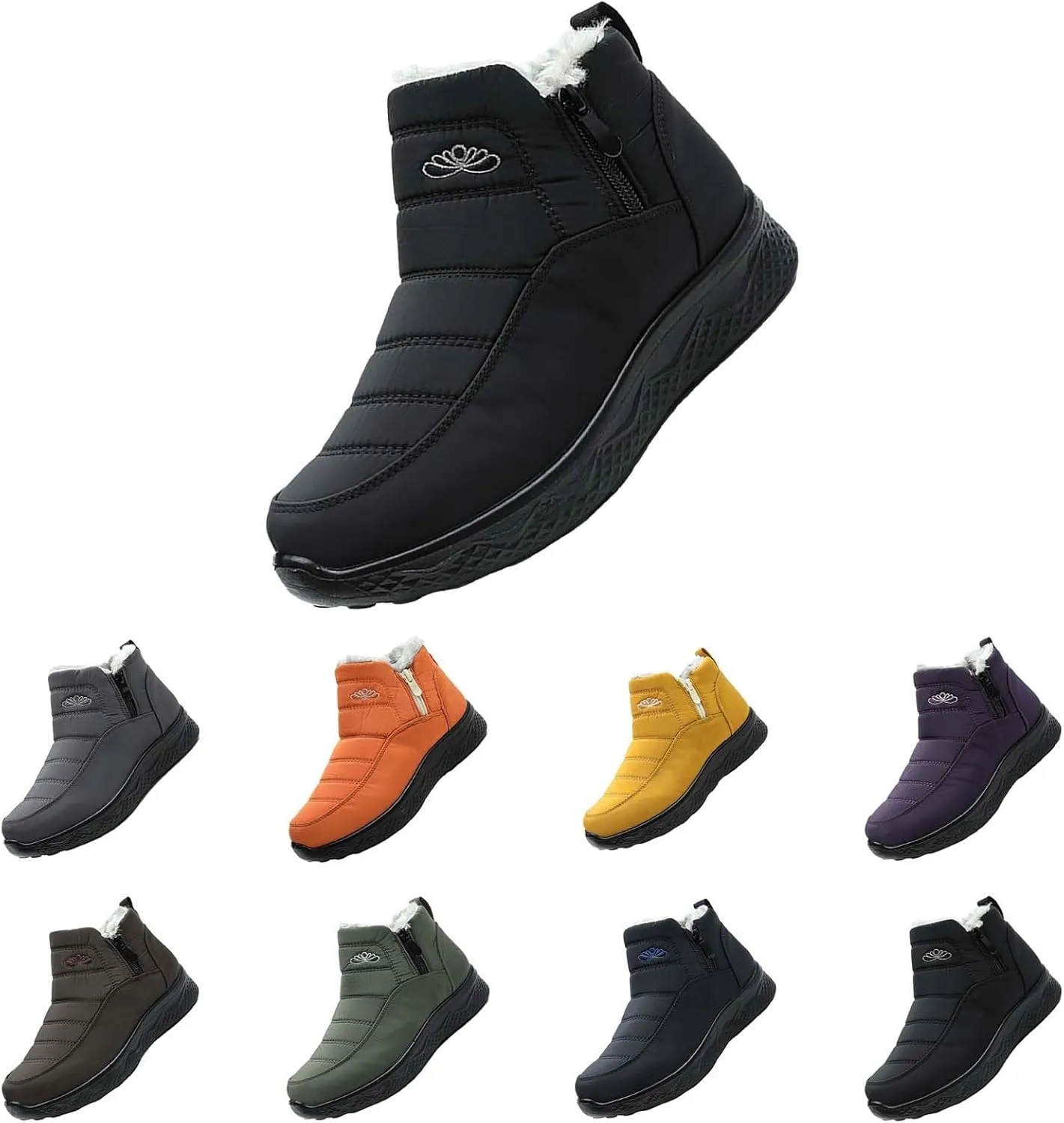 Womens Winter Snow Boots Women Ankle Booties Warm Fu Lined aterproof Insulated Slip On Outdoor Shoes