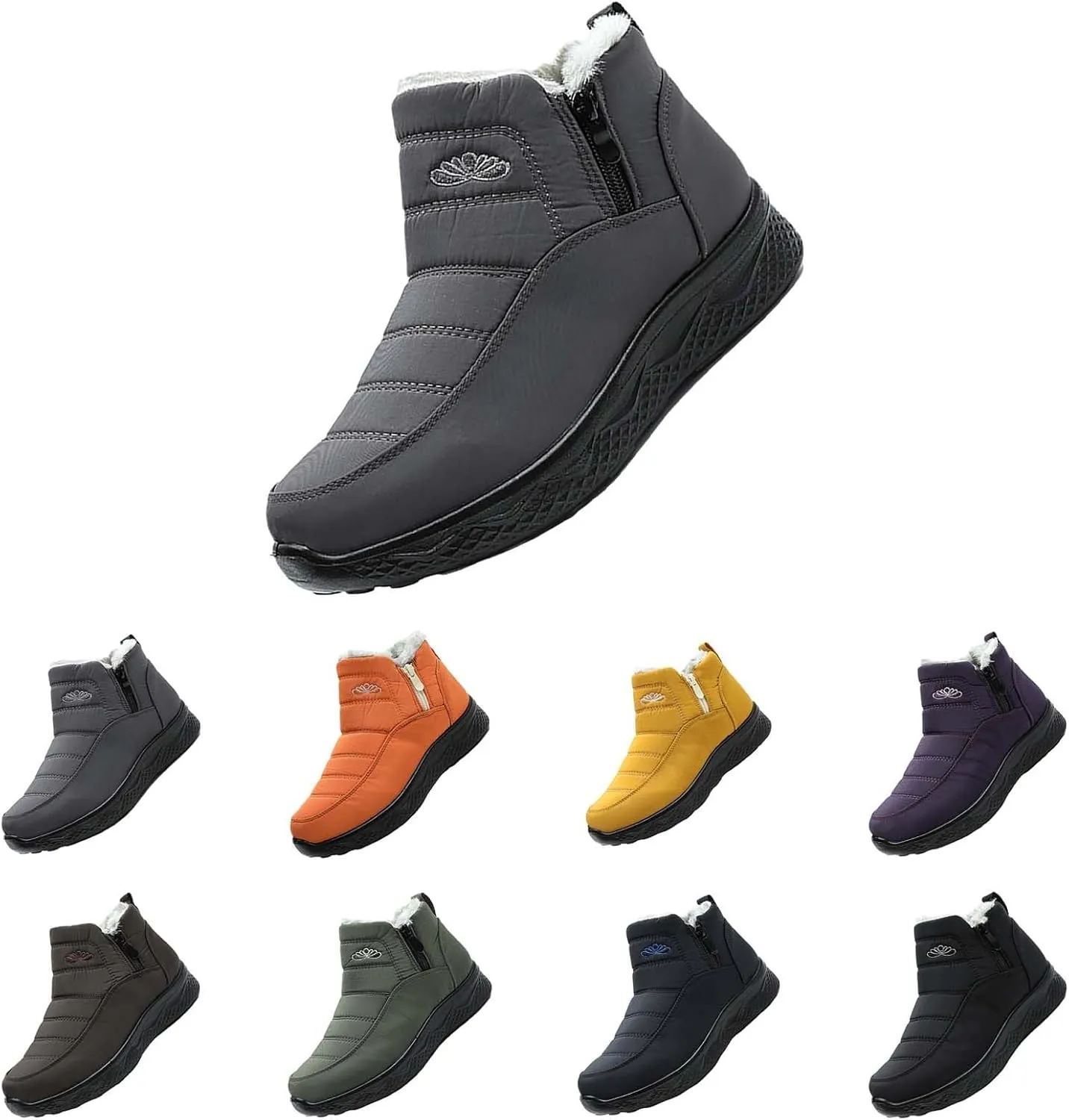 Womens Winter Snow Boots Women Ankle Booties Warm Fu Lined aterproof Insulated Slip On Outdoor Shoes