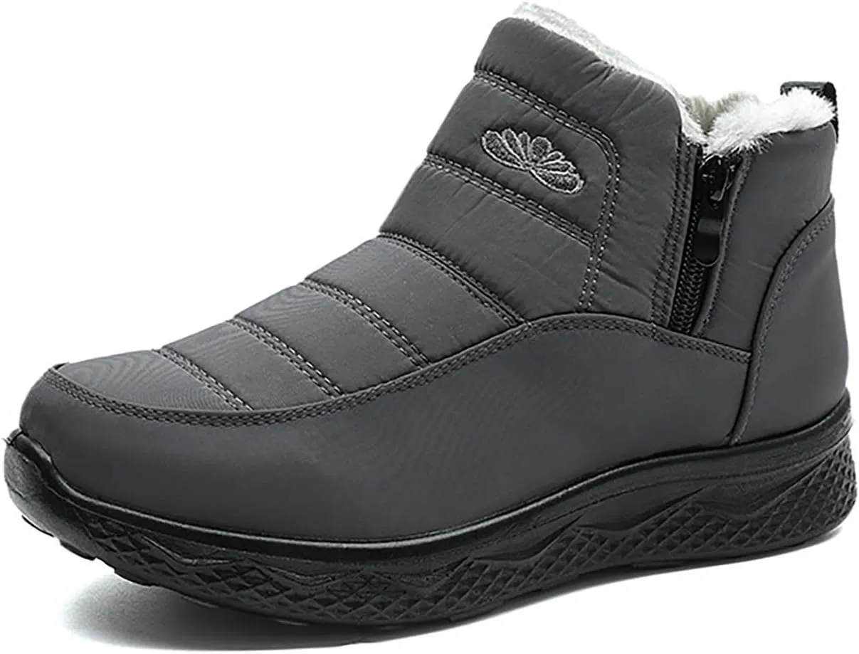 Womens Winter Snow Boots Women Ankle Booties Warm Fu Lined aterproof Insulated Slip On Outdoor Shoes