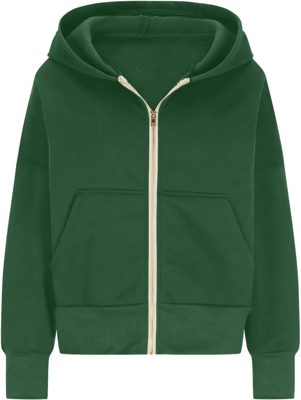 Womens Zip Up Hoodie Fleece Sweatshirt 2025 Fashion Long Sleeve Jacket with Pockets Loose Fit Casual Trendy
