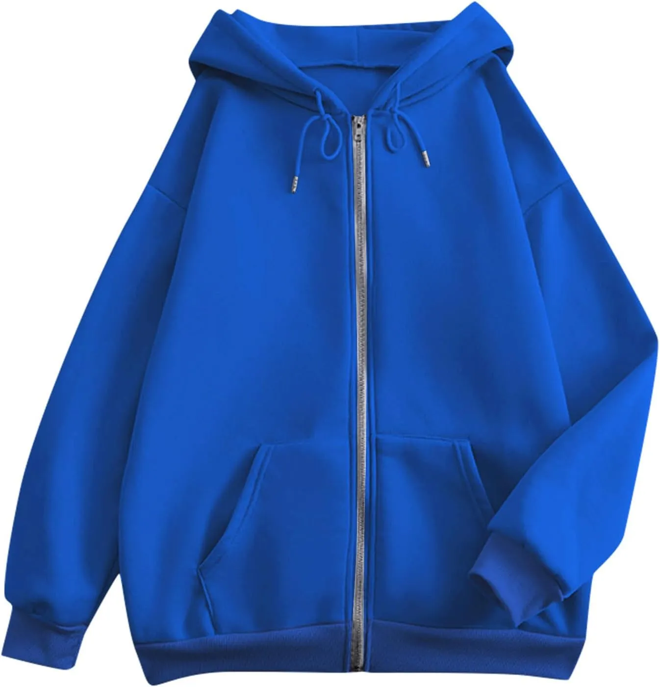 Women's Zip Up Hoodie Long Sleeve Oversized Sweatshirt Fall Lightweight Jacket Pockets Ladies Sweatshirts for Women
