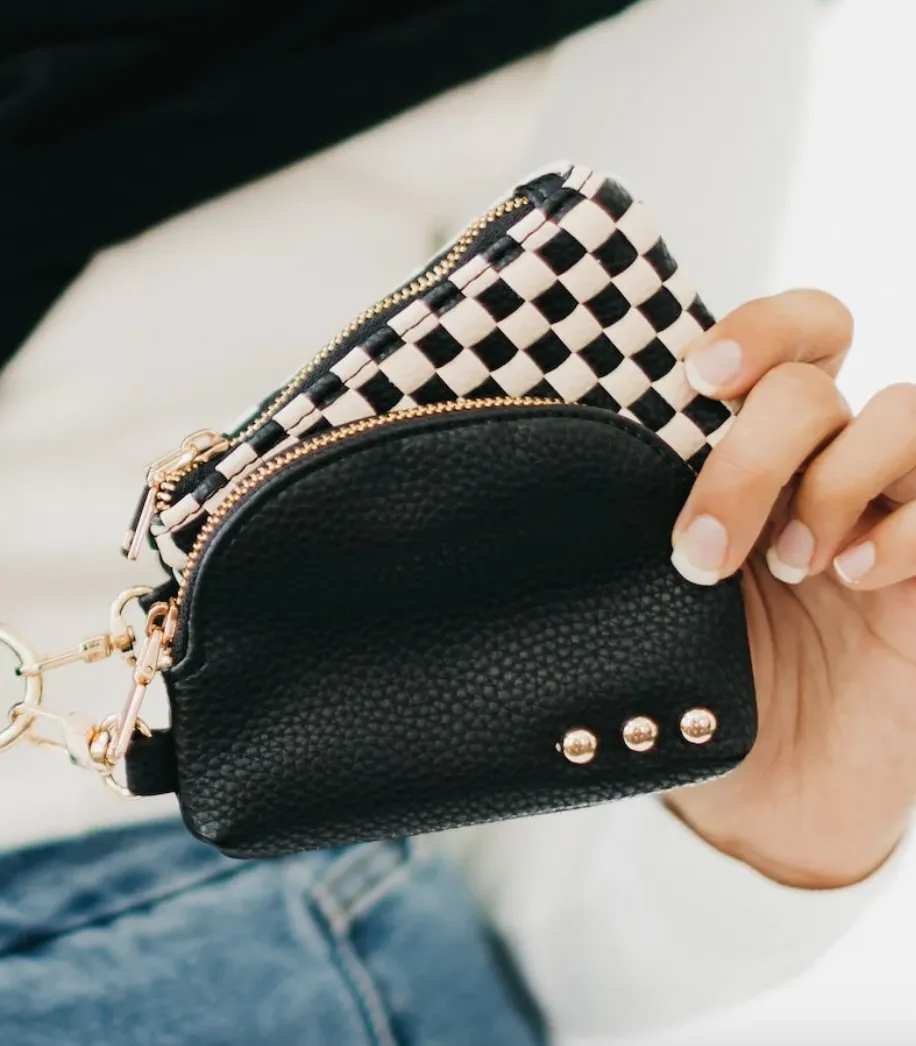 Wonderlust Woven Dual Pouch Wristlet - 2 Colors