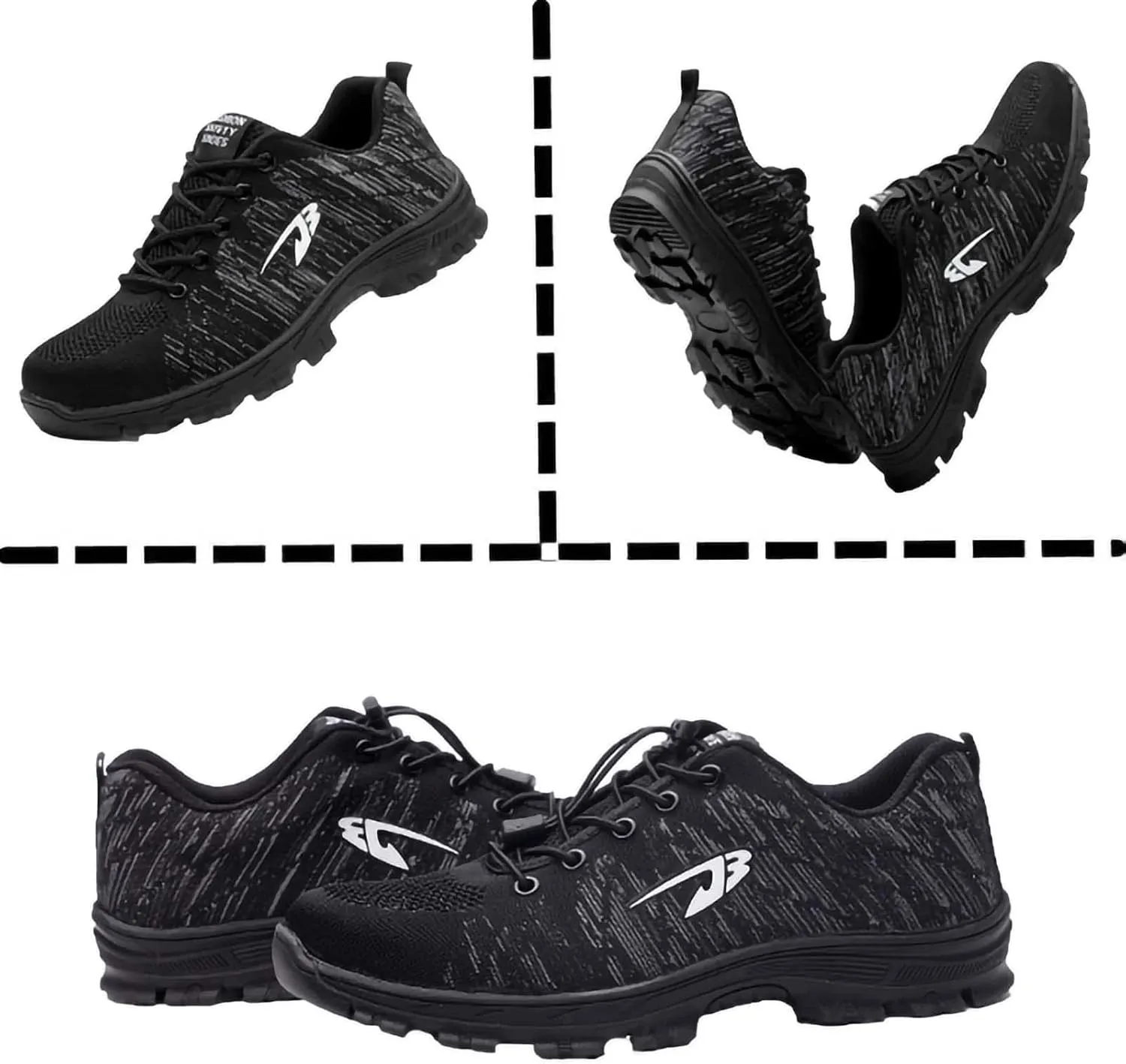 Work Safety Shoes for Men Womens,Lightweight Safety Shoes Slip Resistant Work Sneaker Breathable Puncture Proof Shoes