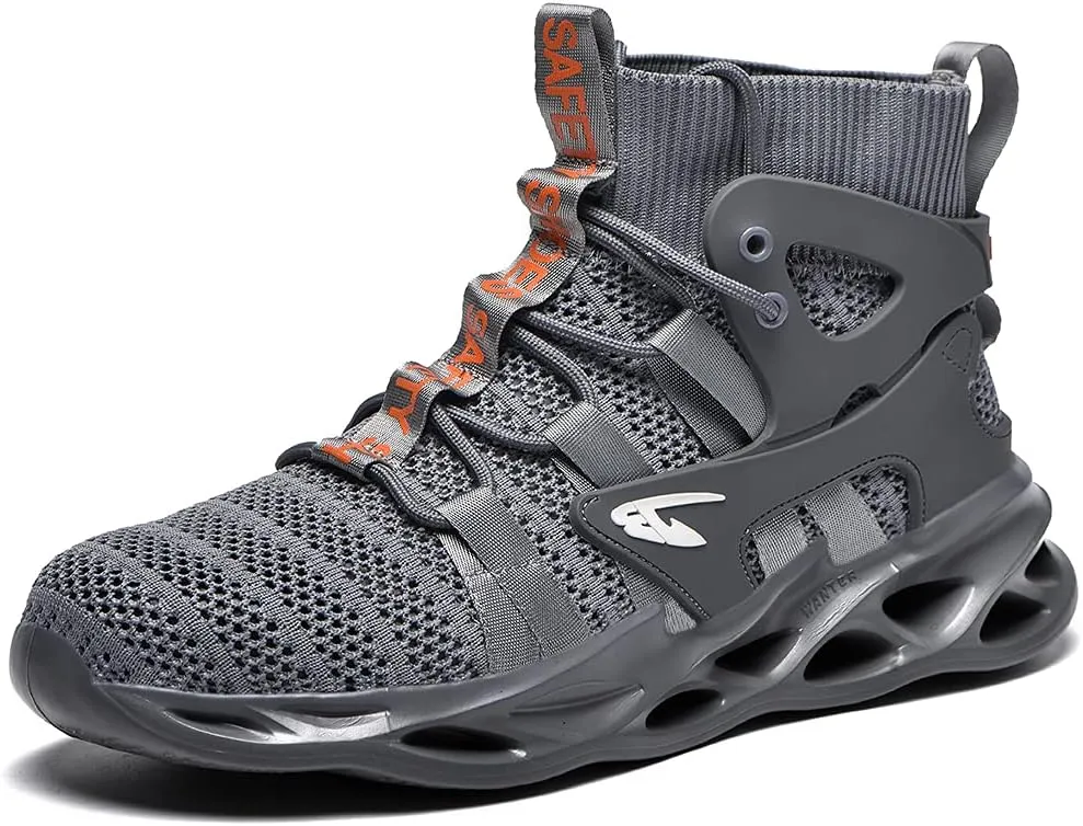 Work Steel Toe Boots Indestructible Safety Shoes Lightweight Breathable Construction Sneakers Slip Resistant Composite Toe Boots for Men Women