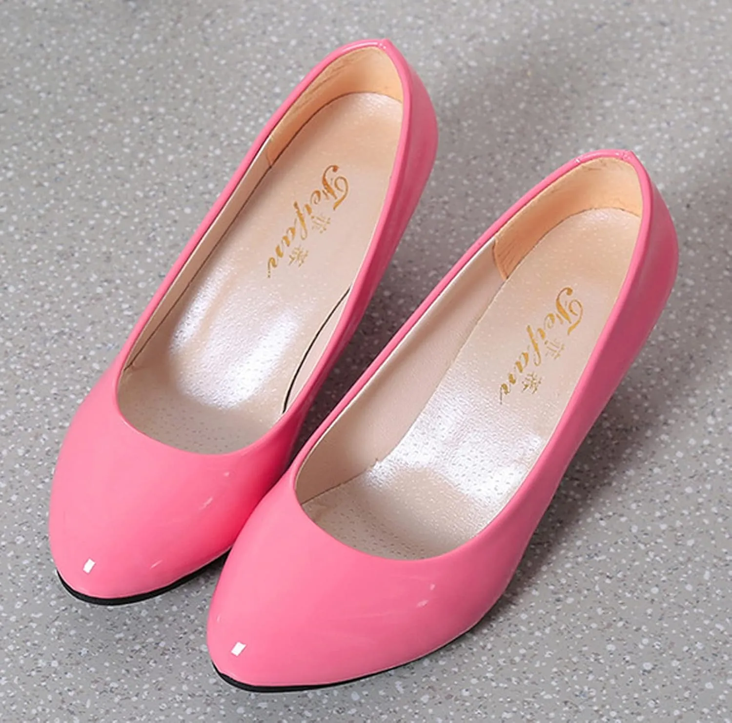 WUIWUIYU Womens Office Kitten Heels Pumps Slip On Evening Dress Work Cute Sexy Pump Shoes