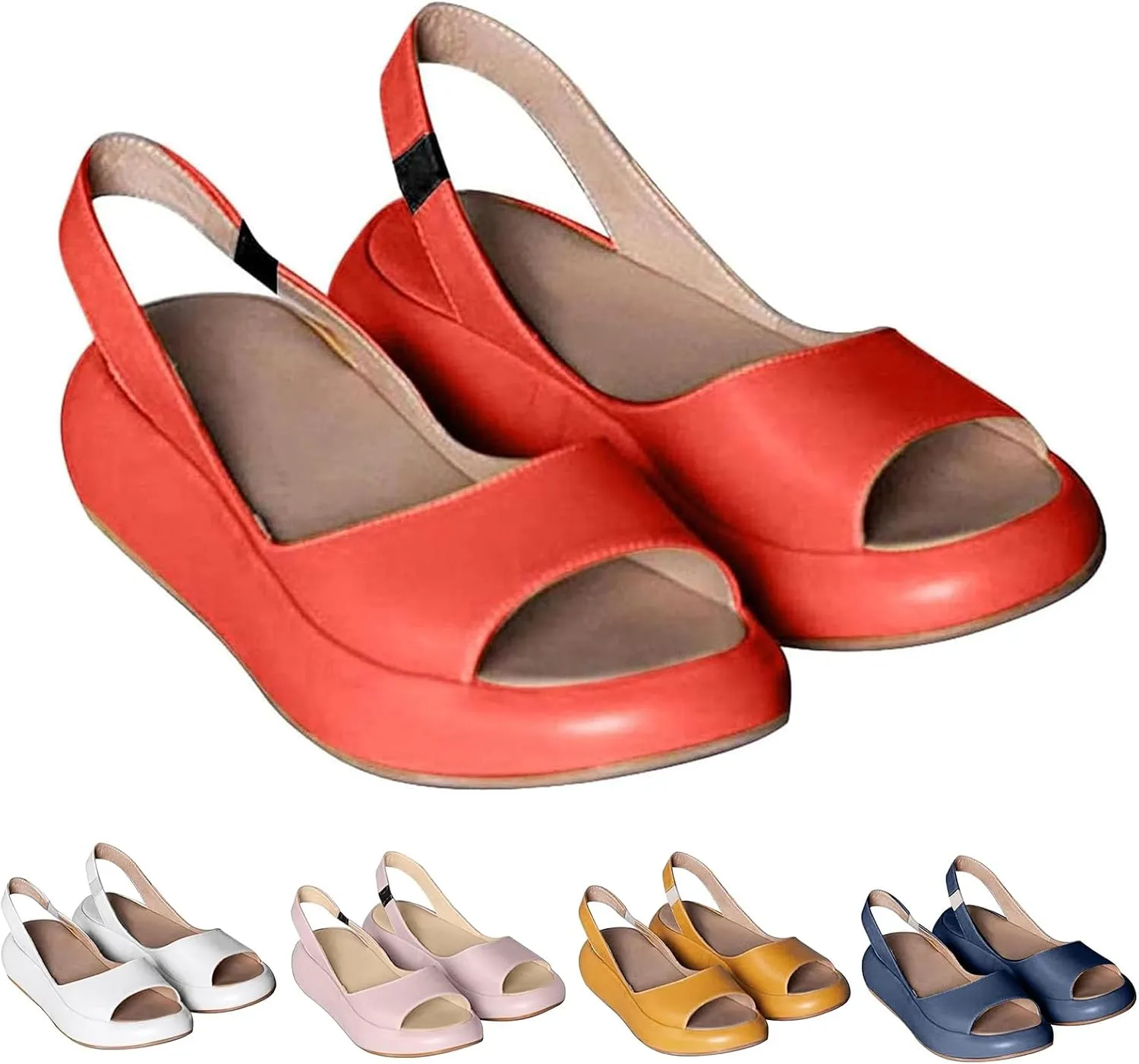 Yifare Sandals with Straps Washable Slingback Orthopedic Slide Sport Sandals Casual Flat Corrective Shoes
