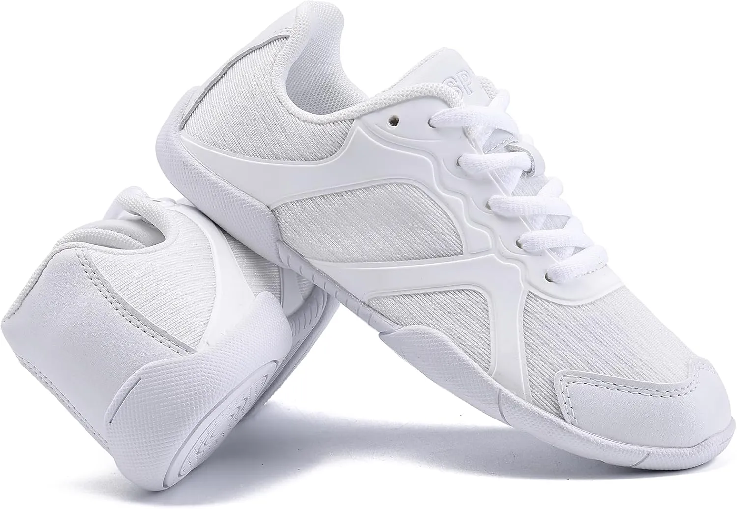 Youth Cheer Shoes Girls White Cheerleading Shoes Dance Athletic Training Breathable Fabric Dancing Lightweight Competition Comfortable Sport Kids Girls Cheer Sneakers