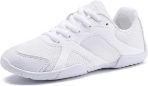 Youth Cheer Shoes Girls White Cheerleading Shoes Dance Athletic Training Breathable Fabric Dancing Lightweight Competition Comfortable Sport Kids Girls Cheer Sneakers