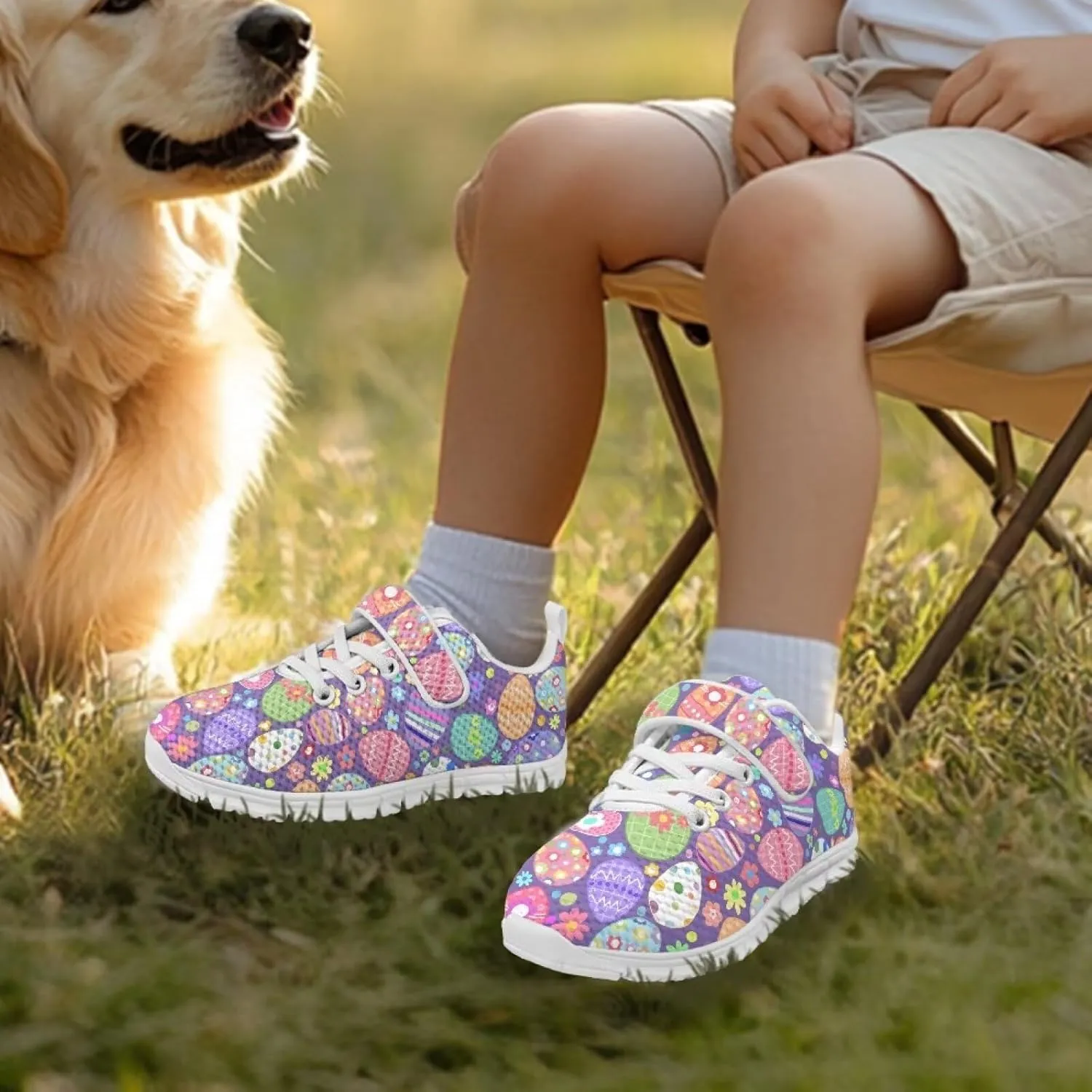 Yzaoxia Easter Shoes for Girls Boys Tennis Running Shoes Hook and Loop Sneakers Walking Shoes Barefoot Shoes Trainers Slip On Sneakers Size 11-Big Size 2.5