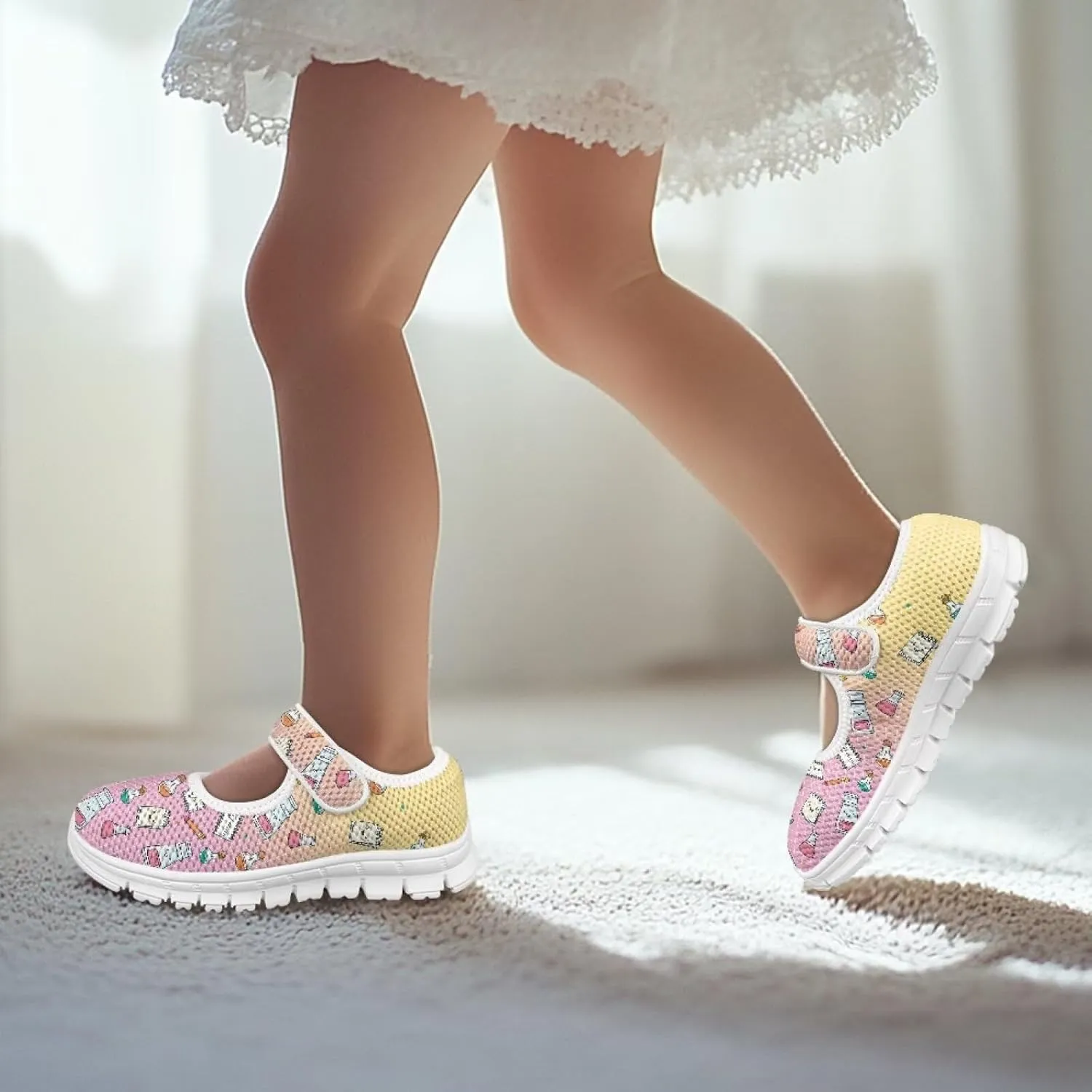 Yzaoxia Girls Sneakers 100 Days for School Shoes Tennis Shoes Hook and Loop Shoes Slip On Sneakes Walking Casual Sport Shoes Flat Footwear Trainers School Gym Outdoor