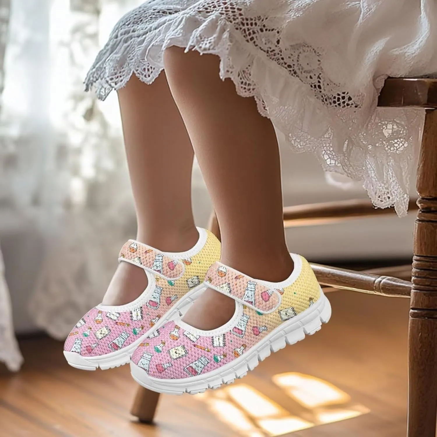 Yzaoxia Girls Sneakers 100 Days for School Shoes Tennis Shoes Hook and Loop Shoes Slip On Sneakes Walking Casual Sport Shoes Flat Footwear Trainers School Gym Outdoor