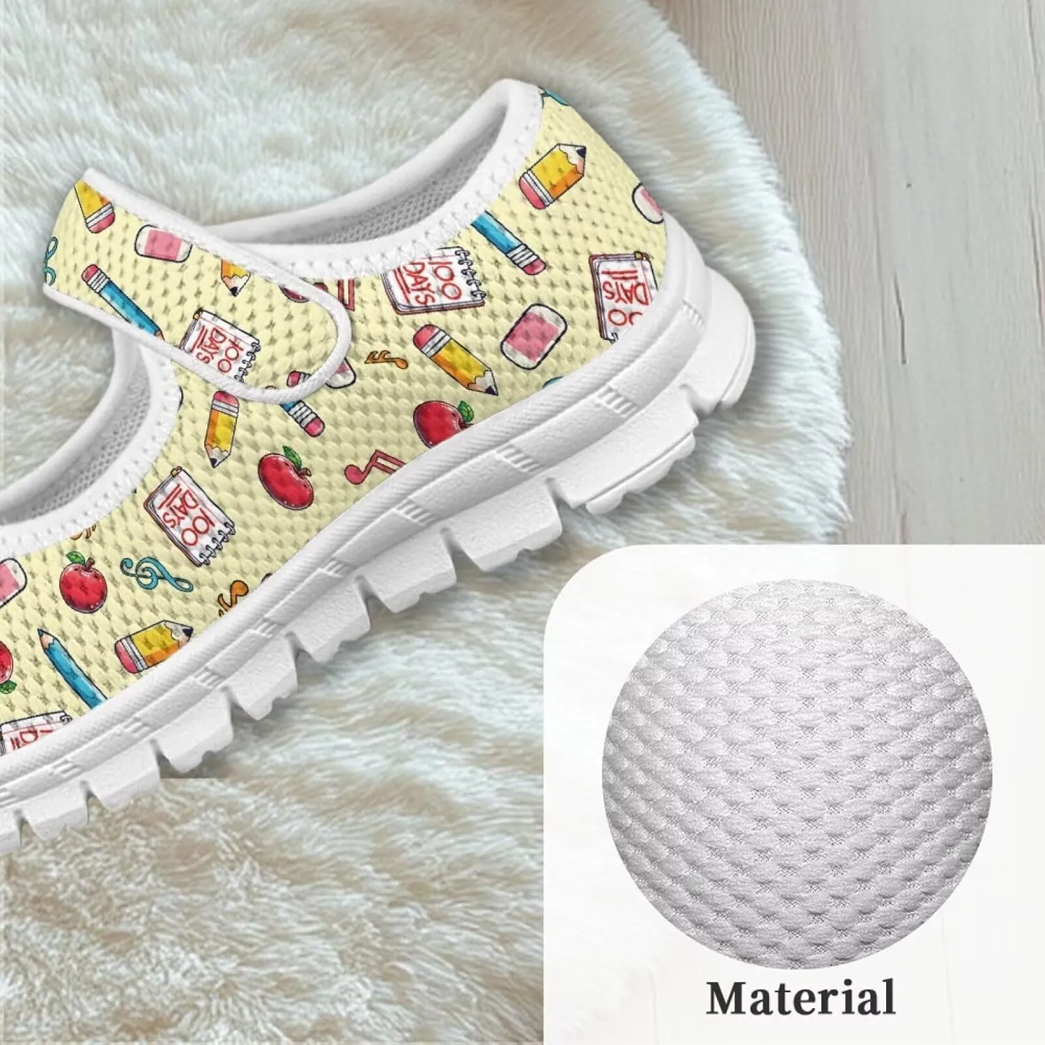 Yzaoxia Girls Sneakers 100 Days for School Shoes Tennis Shoes Hook and Loop Shoes Slip On Sneakes Walking Casual Sport Shoes Flat Footwear Trainers School Gym Outdoor