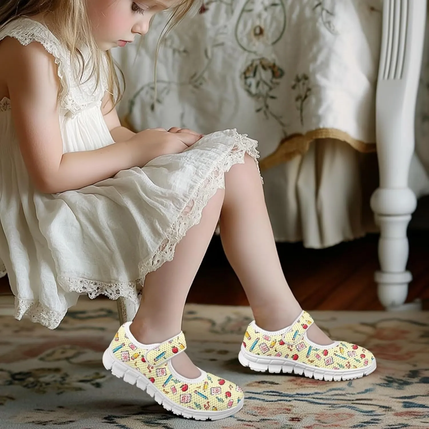 Yzaoxia Girls Sneakers 100 Days for School Shoes Tennis Shoes Hook and Loop Shoes Slip On Sneakes Walking Casual Sport Shoes Flat Footwear Trainers School Gym Outdoor