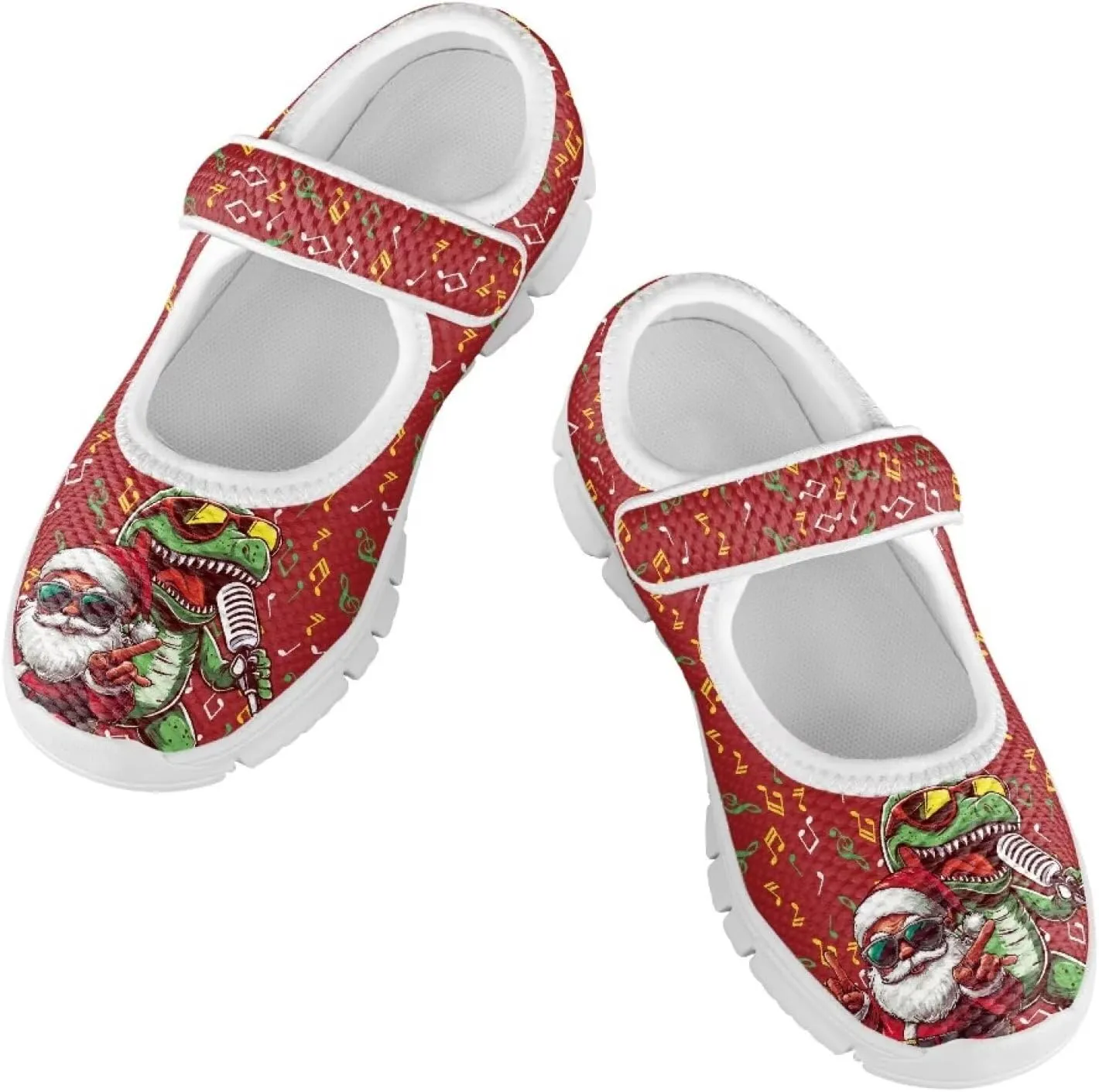 Yzaoxia Little or Big Kids Christmas Shoes Girls Slip On Sneakers Hook and Loop Walking Running Athletic Shoes Lightweight Barefoot Shoes Tennis Sport Shoes Footwear Trainers Outdoor Gym School