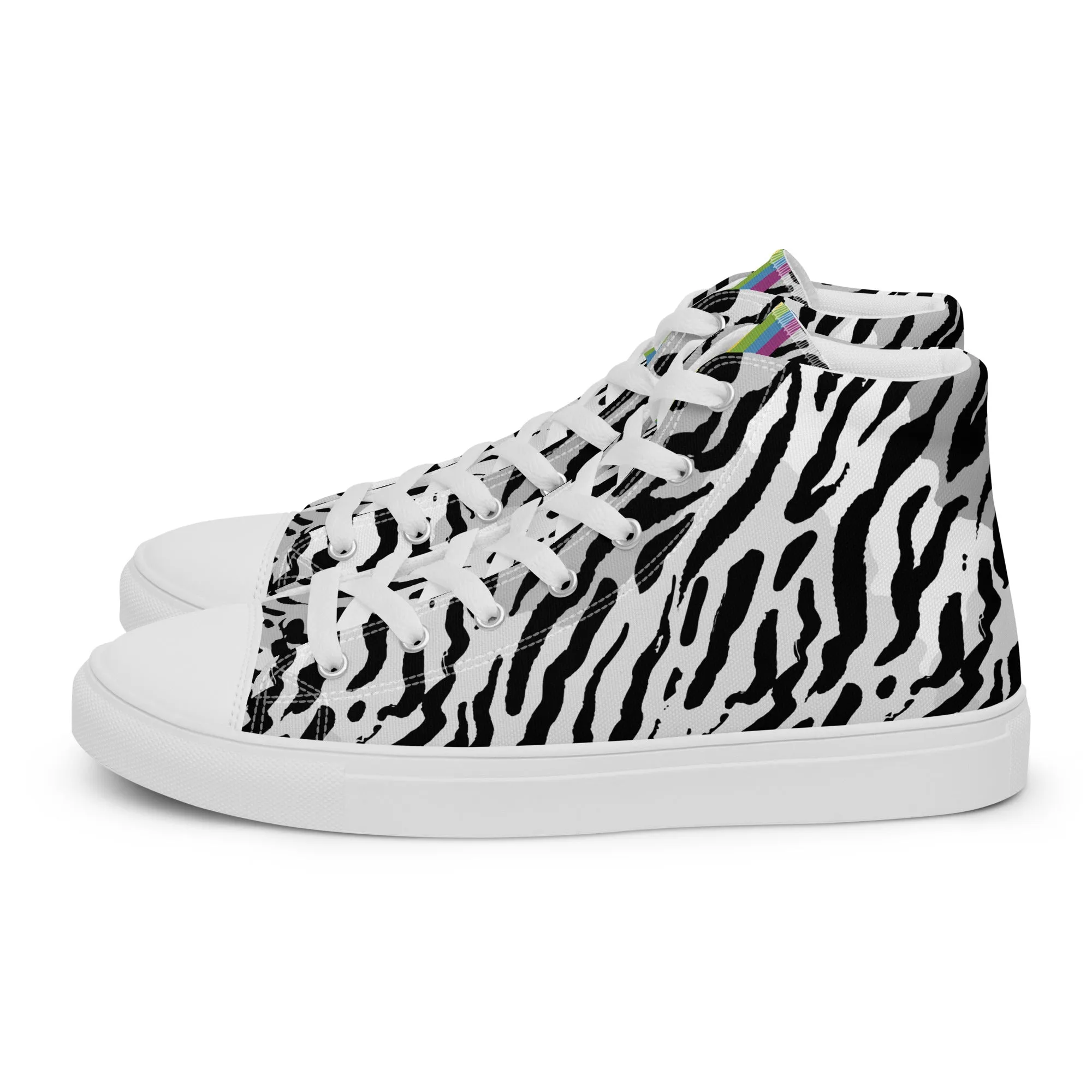 Zebra Print Rainbow Pride High Top Trainers (female sizes)