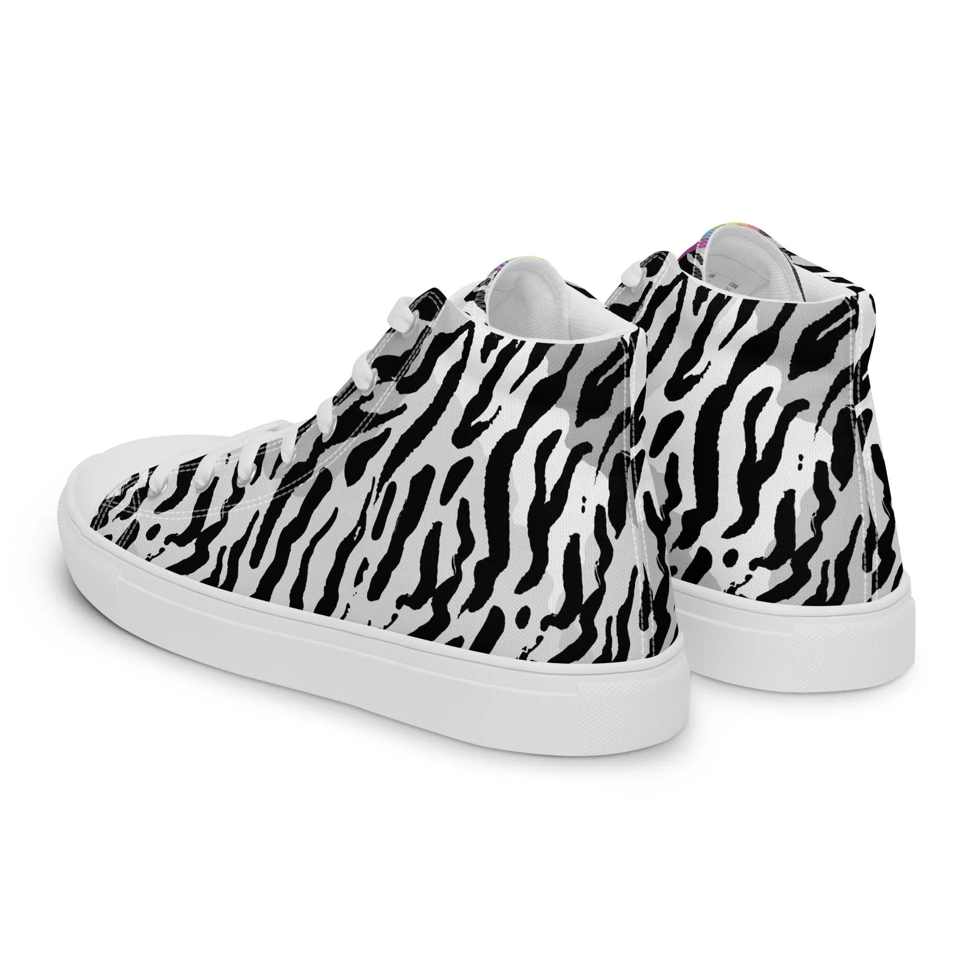 Zebra Print Rainbow Pride High Top Trainers (female sizes)