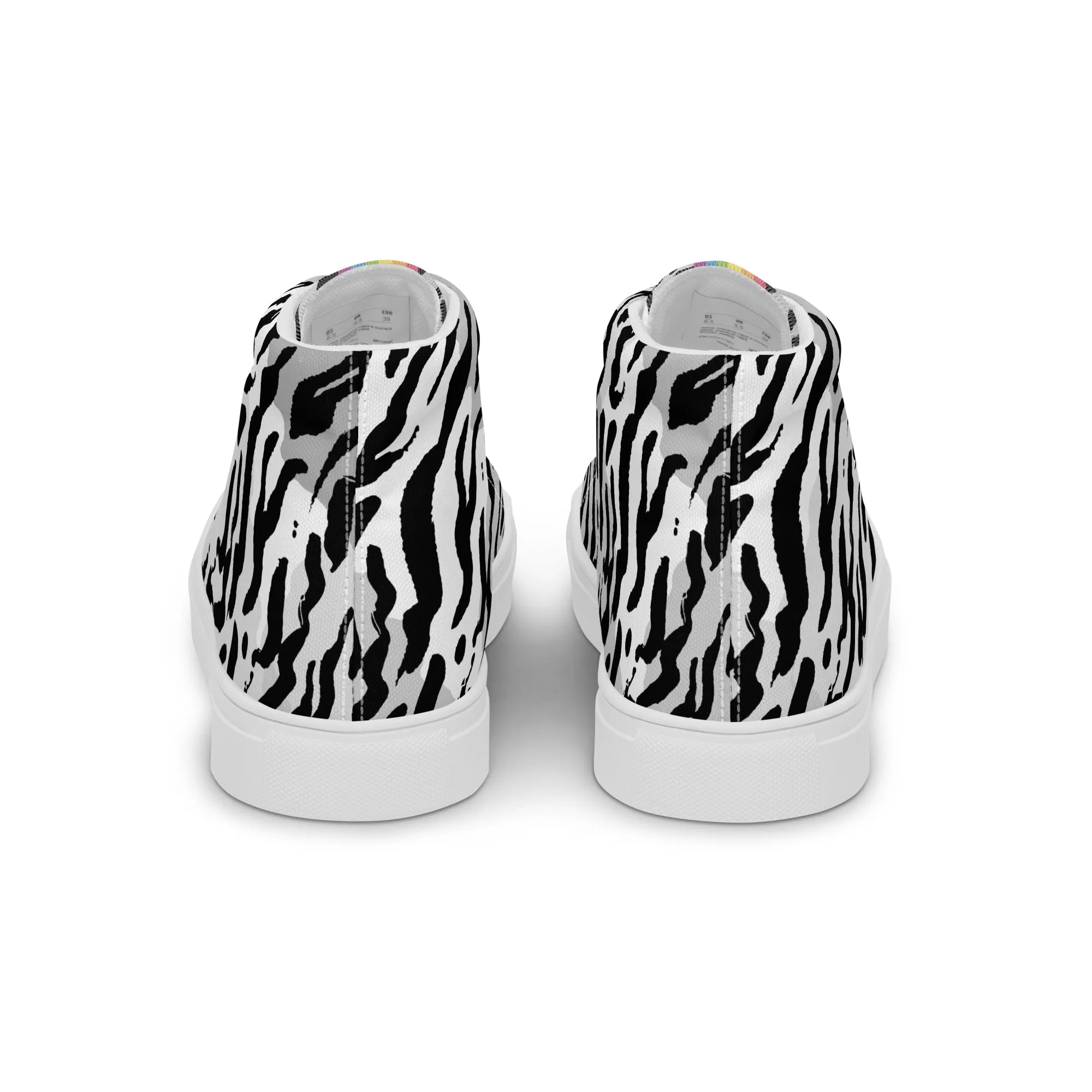 Zebra Print Rainbow Pride High Top Trainers (female sizes)