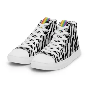 Zebra Print Rainbow Pride High Top Trainers (female sizes)