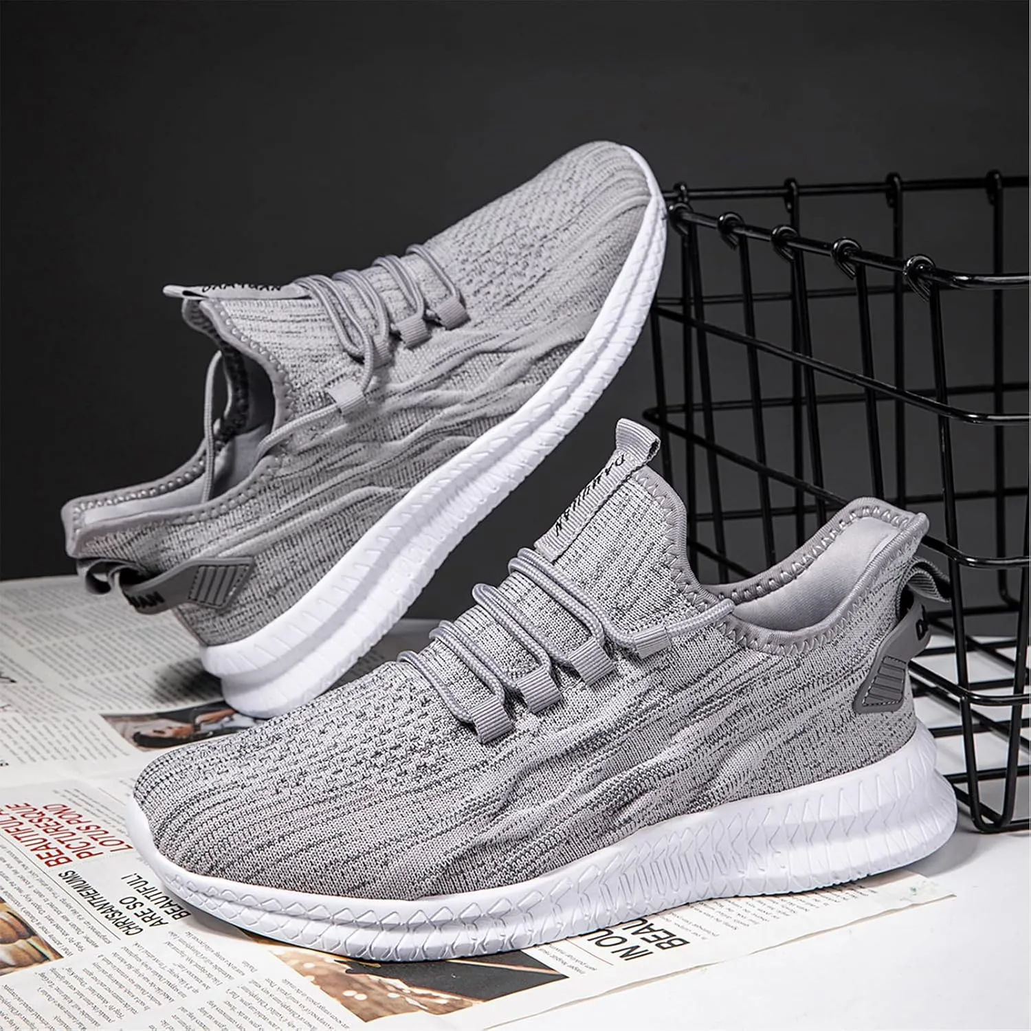 ZGPWZWL Unisex Mens Womens Shoes Running Gym Sneakers Slip on Tennis Non Slip Gym Lightweight Walking Fashion Shoes