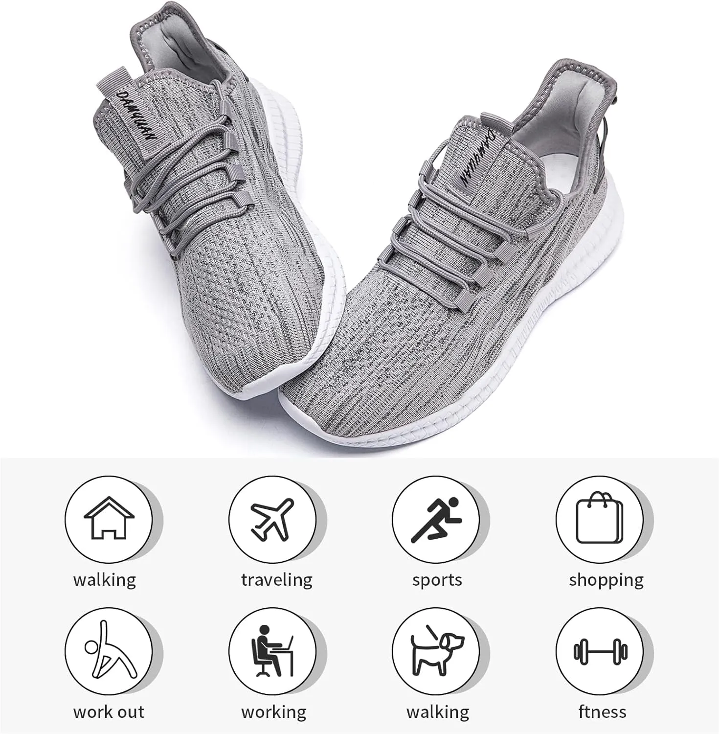 ZGPWZWL Unisex Mens Womens Shoes Running Gym Sneakers Slip on Tennis Non Slip Gym Lightweight Walking Fashion Shoes