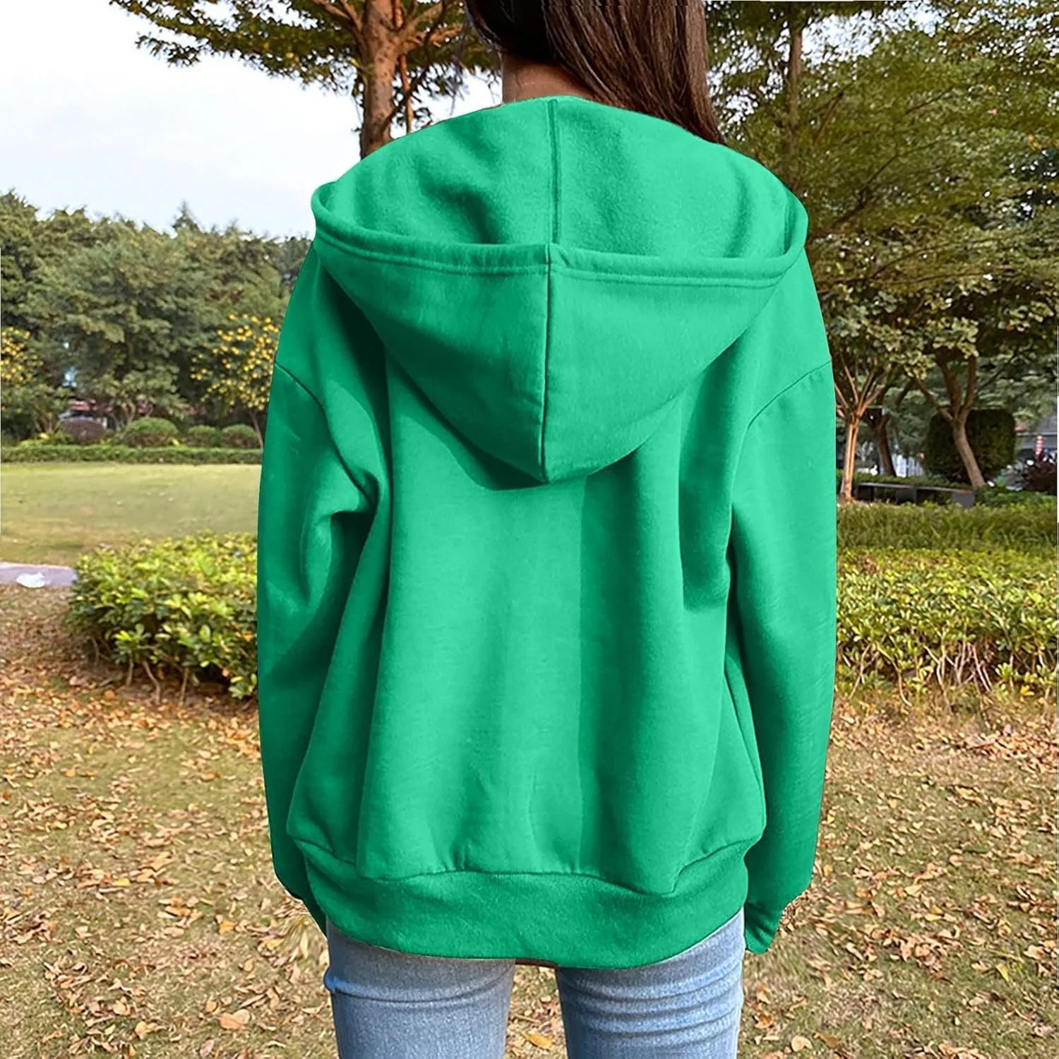 Zip Up Hoodie Women Oversized Cute Lightweight Jackets Trendy Hooded Sweatshirt Workout Fall Jacket with Pockets