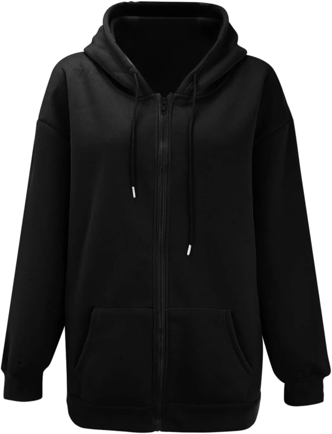Zip Up Hoodie Women Oversized Y2K Plus Size Oversized Y2K Jackets Casual Drawstring Zip Up Y2K Hoodie with Pocket