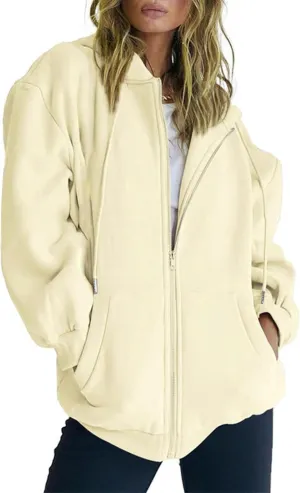 Zip Up Hoodie Women Oversized Y2K Plus Size Oversized Y2K Jackets Casual Drawstring Zip Up Y2K Hoodie with Pocket