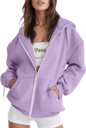 Zip Up Hoodie Women Oversized Y2K Plus Size Oversized Y2K Jackets Casual Drawstring Zip Up Y2K Hoodie with Pocket