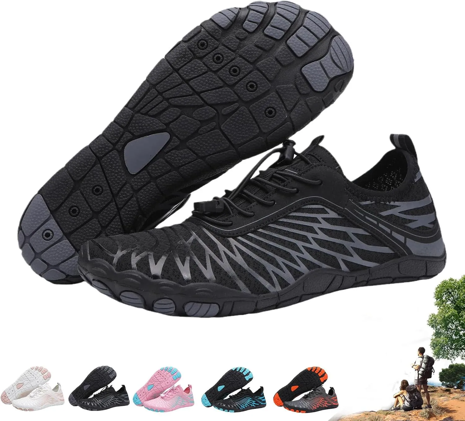 ZJQ Grounded Footwear for Women, Grounded Footwear for Men, Grounded Footwear Barefoot Shoes, Trail Running Barefoot Shoes