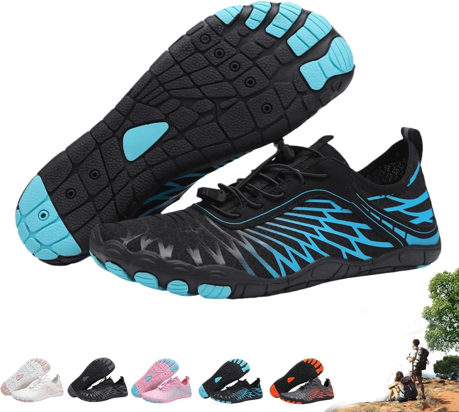 ZJQ Grounded Footwear for Women, Grounded Footwear for Men, Grounded Footwear Barefoot Shoes, Trail Running Barefoot Shoes